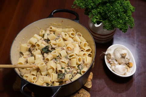 Rustic Sausage & Wilted Kale Pasta