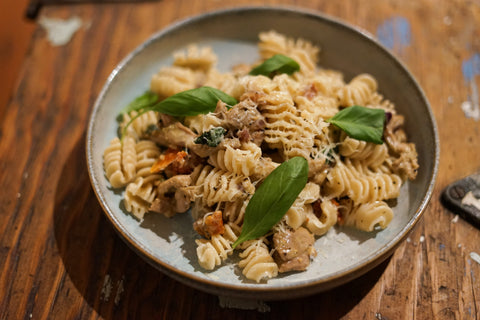 Creamy Chicken Pasta with Sun-Dried Tomato and Basil