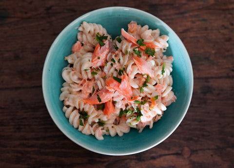 Zesty Cream Cheese Salmon Fusilli